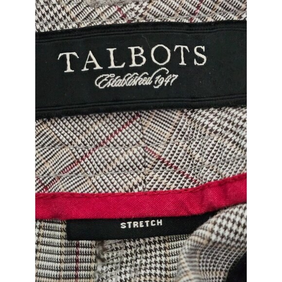 Vintage Talbot's Capri Pants Size 8 Red Gray Plaid Side Pockets Belt Loops Zip - Picture 4 of 6